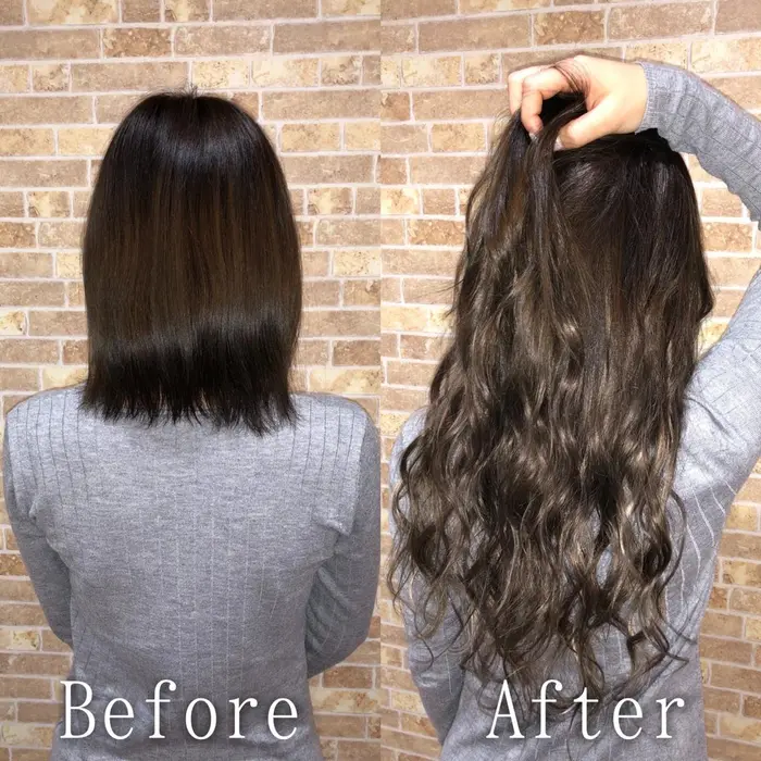 黒ではなく落ち着いたナチュラルブラウンにすることで 重過ぎない印象になります シールエクステ 横浜 あるじゃんすー横浜店所属 カラー エクステ専門 店 あるじゃんすー横浜のヘアカタログ ミニモ