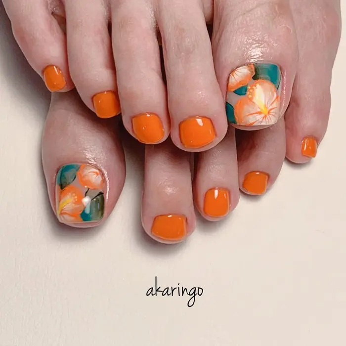 ハイビスカスネイル Akaringo Nail所属 Akaringo Nailのネイルデザイン ミニモ