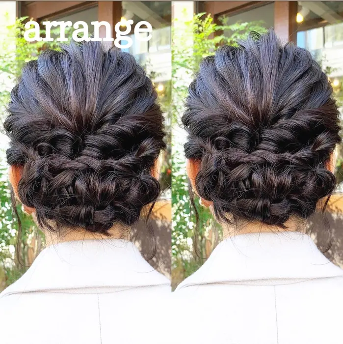 編み込みを使ったアップスタイル Dahlia所属 ヘアセット特化 瑞妃のヘアカタログ ミニモ