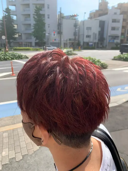 ブリーチなしでここまで発色良く 赤を強めの配合で 日光に当たるとここまで発色良くすることができま Ai Hair 髪質改善専門店千石店所属 岩崎 颯太のヘアカタログ ミニモ