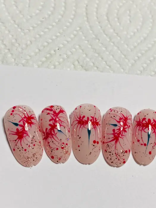 手描き彼岸花 看板のない自宅ネイルサロン Nuance 所属 自宅ネイルサロン Nuanceのネイルデザイン ミニモ