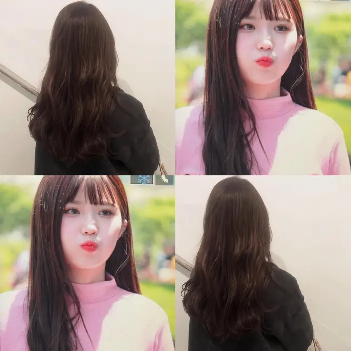 Fromis9ハヨン風パープルアッシュ ロング Fosta所属 女性専用サロン 韓国 ヘアシオンのヘアカタログ ミニモ