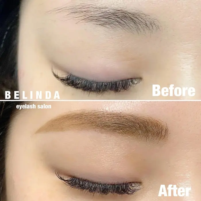 美眉stylingのビフォーアフターです ご自身で書かれている眉毛の形をそのまま残してのwax Belinda Eyelash所属 Belinda 竹内のマツエクデザイン ミニモ