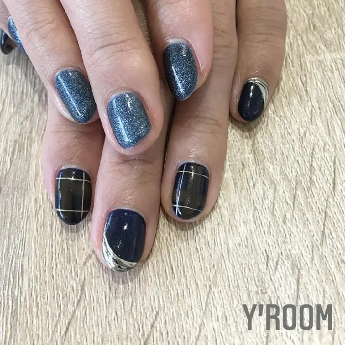 チェック ミラー パラジェル Nail Y Room Yroomワンカラー ワンカラー 浜松 Y Room所属 Yuka ネイリスト の ネイルデザイン ミニモ