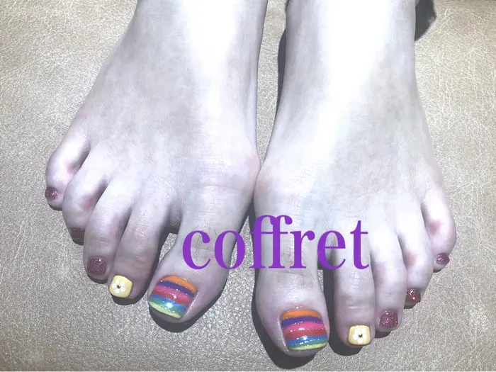 持ち込みネイル ジャニーズwestのファンのお客様ご要望にお応えしてジャニーズwestカラーをア ブレスコフレあべの店所属 小山 穂波のネイル デザイン ミニモ