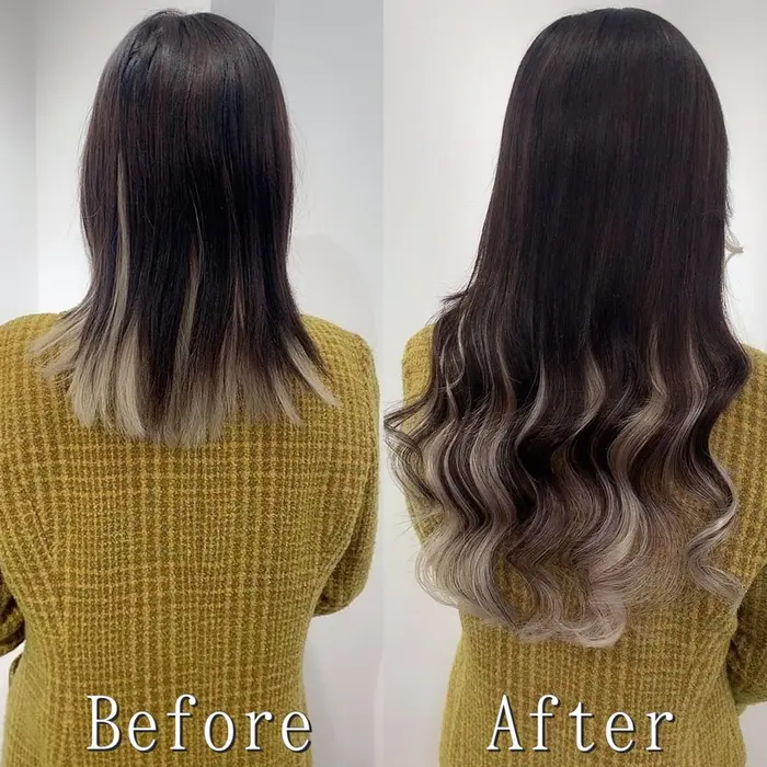 インナーにハイトーンを入れると こなれ感たっぷりなヌケ感ヘアスタイルが完成します シールエクステ あるじゃんすー熊本店所属 あるじゃんすー 熊本店の ヘアカタログ ミニモ