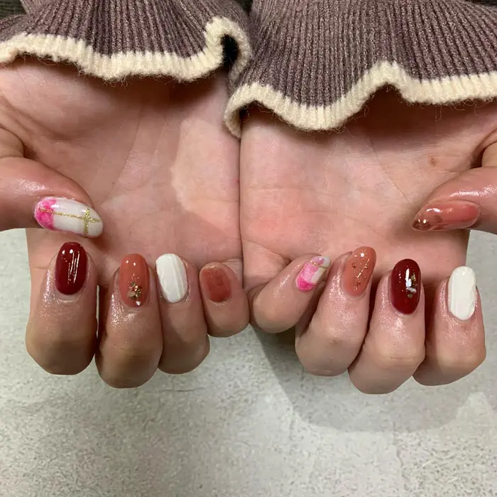 𝙜𝙮𝙥𝙨𝙤𝙥𝙝𝙞𝙡𝙚 𝘔𝘪𝘴𝘩𝘪𝘮𝘢 𝘚𝘦𝘵𝘵𝘴𝘩𝘶 𝘖𝘴𝘢𝘬𝘢 𒊹 阪急摂津市駅から徒歩10 Gypsophile所属 Gypsophile Ayumiのネイルデザイン ミニモ