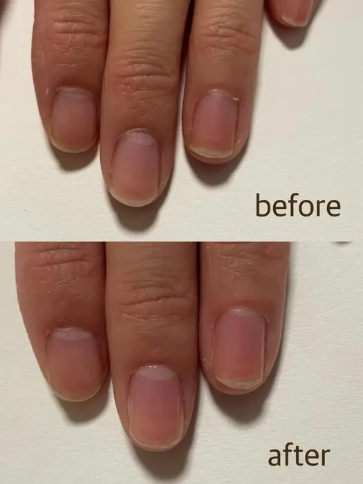 ネイルケア20円 爪の形の整え 甘皮処理 爪周りの角質処理 クリアマニキュアコーティング Tooko Nail所属 安江 祥子のネイルデザイン ミニモ