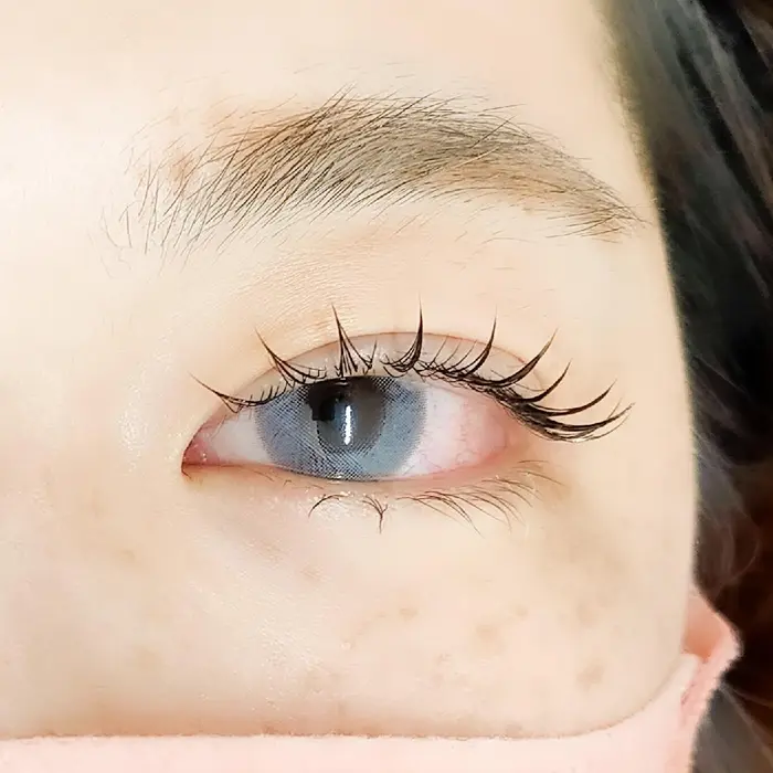 美まつげパーマ大人気wカール 500 ゆるめ 目尻流しデザイン コーティング束感仕上げ B Lash B Nail 立川店所属 B Lash Satakeのマツエクデザイン ミニモ