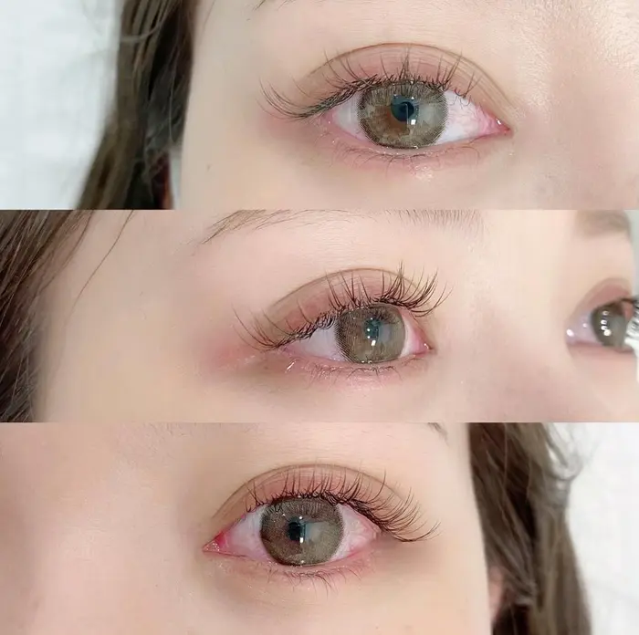 大人気フラットラッシュのロイッシュカラーです スモーキーブラウン ディープオリーブmix 髪色 Eyela銀座店所属 近藤 優奈のマツエク デザイン ミニモ