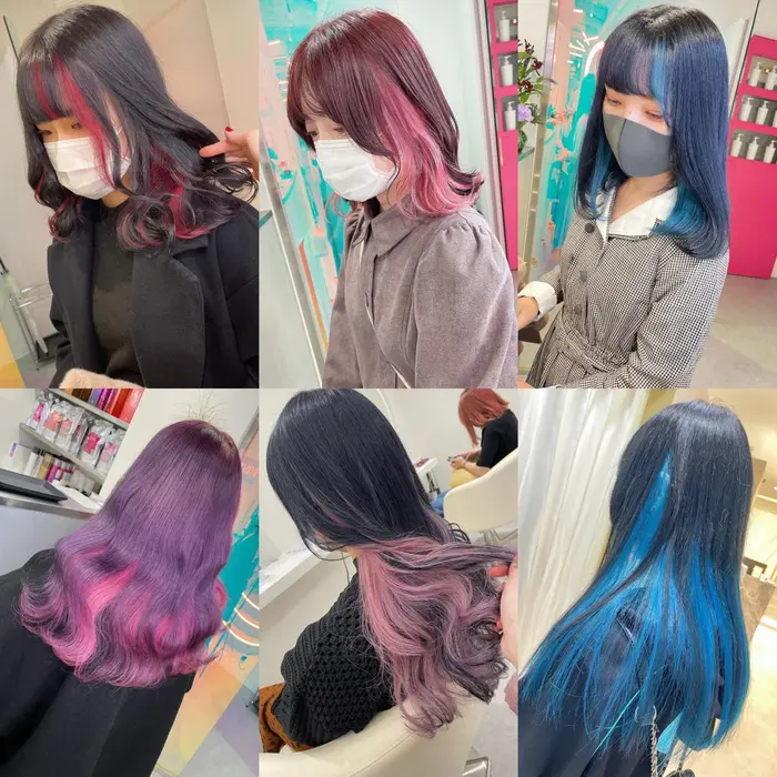 前髪ワンポイントやインナーカラー 自分オリジナルのデザインカラーができます なんでもご相談 Ema Ar Be Anca所属 みくみく ピンクカラー のヘアカタログ ミニモ