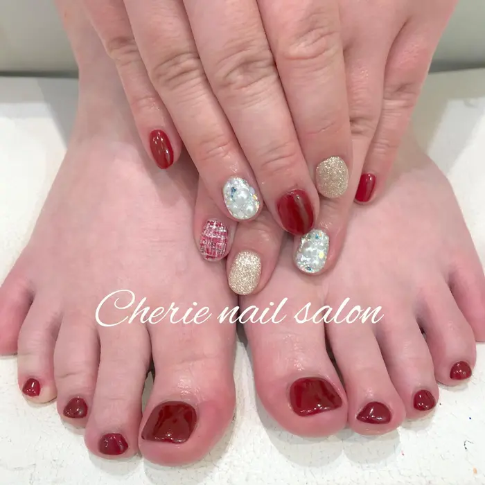 ハンド フット スタッフ河野と 同時施術 Cherie Nail Salon所属 シェリーネイルサロン 姫路店のネイル デザイン ミニモ ハンド フット スタッフ河野と 同時施術 Cherie Nail Salon所属 シェリーネイルサロン 姫路店のネイル デザイン ミニモ