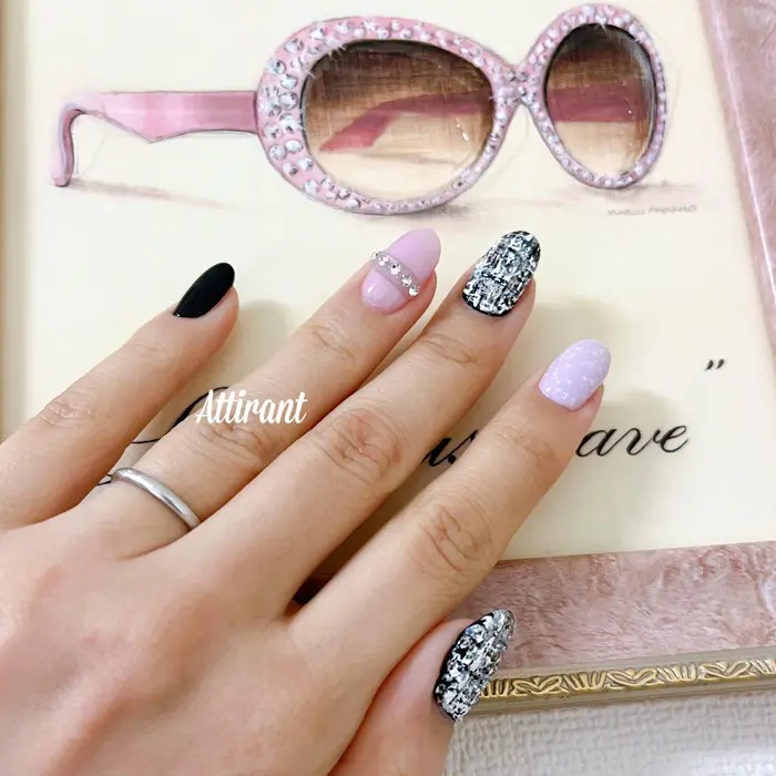 ツイードネイル アクセサリーネイル 指輪ネイル Nail Na ネイルサロン アティロン所属 ネイルサロン アティロンのネイル デザイン ミニモ