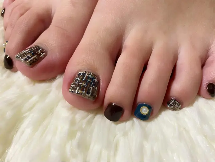 ツイードフットネイル Yui Nail所属 金子 由衣のネイルデザイン ミニモ