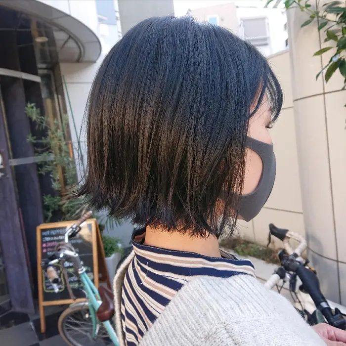 爆発的人気の切りっぱなしボブセットも簡単で学生さんに特に人気です Question所属 コザスタクミ ショートヘアのヘア カタログ ミニモ