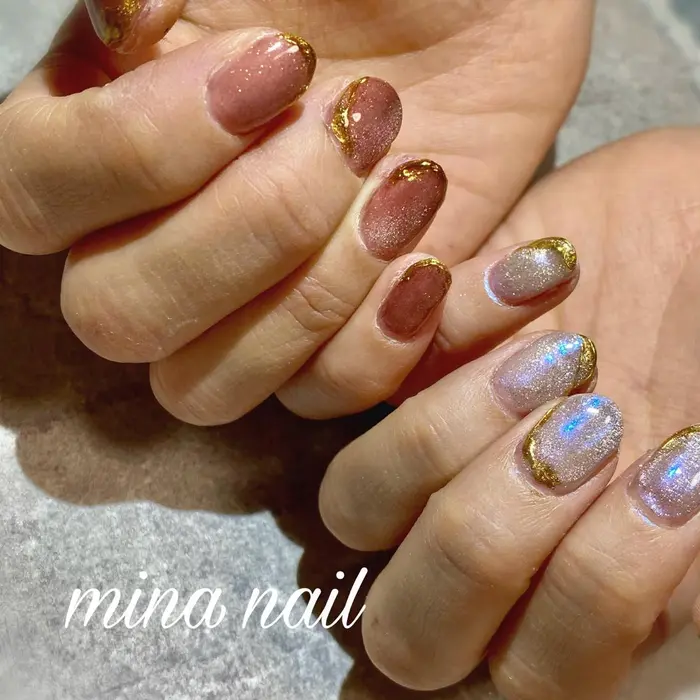 マグネットネイル ミラーネイル ニュアンスネイル 大和市ネイル 綾瀬市ネイル 相模大塚ネ Mina Nail所属 Mina Nailのネイル デザイン ミニモ