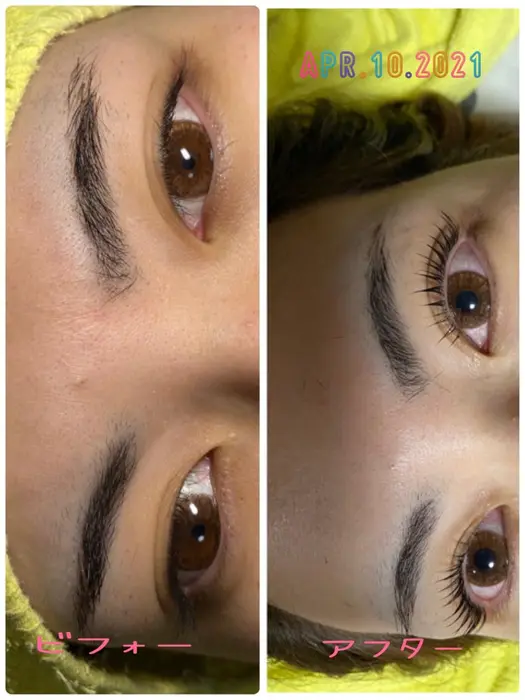 次世代まつ毛パーマ カラートリートメント 今なら6000円です 髪結屋所属 上原 れぼこのマツエクデザイン ミニモ