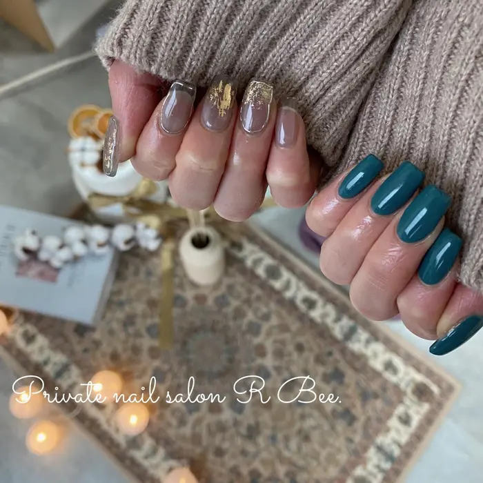 Nail Nailart 大阪ネイルサロン 豊中ネイルサロン トレンドネイル ニュアンスネイル 冬 Private Nail Salon R Bee 所属 R Bee Reinaのネイルデザイン ミニモ