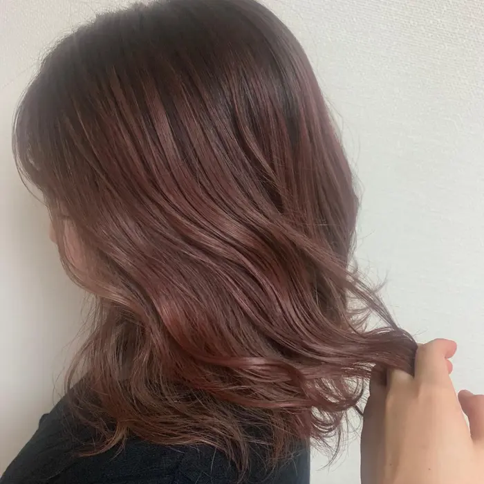 ブリーチ履歴あり 8トーンで暗めボルドーカラー ブリーチなしだと写真よりも赤味よりブラウンが強く Shelter所属 Shelter 飛鳥のヘア カタログ ミニモ