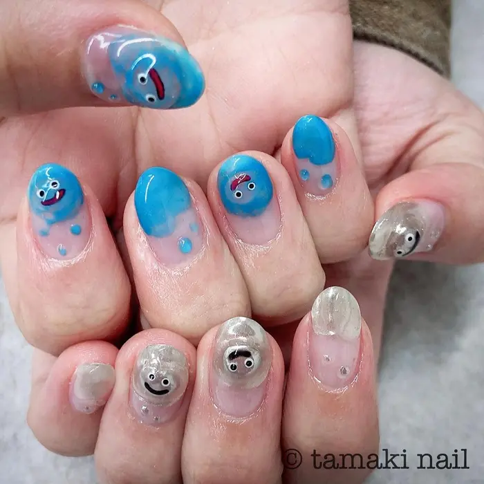スライムandメタルスライム ミラーネイル1本110円 Mayme所属 Mayme Tamakiのネイルデザイン ミニモ スライムandメタルスライム ミラーネイル1本110円 Mayme所属 Mayme Tamakiのネイルデザイン ミニモ