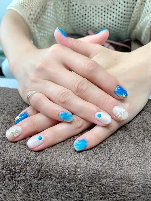 オートネイルアート６本 オートネイルやり放題がお得です 夏ネイルいかがですか Mahina Nail所属 Mahina Nailのネイル デザイン ミニモ