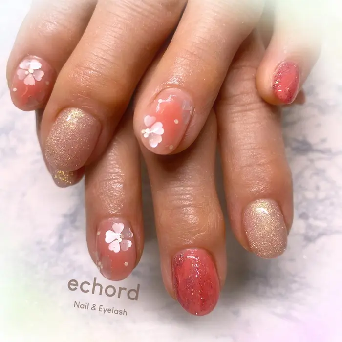 春ネイル フラワーネイル ネイルアート ジェルネイル ネイルデザイン プライベートサロン Echord Nail Eyelash エコード ネイル マツエク 所属 Echord エコード のネイルデザイン ミニモ