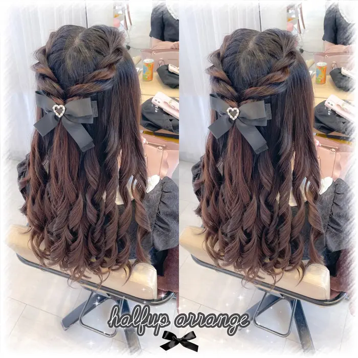ハーフアップアレンジ Euphoria Harajuku所属 女の子の可愛いヘア Momonaのヘアカタログ ミニモ