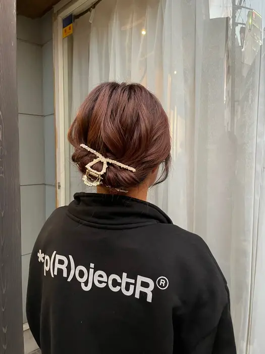 ヘアクリップでのアレンジ