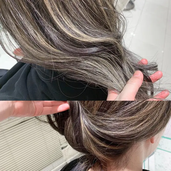 白髪染めでもがっつりハイライト Apsee 明石店所属 下鍋 実由のヘアカタログ ミニモ