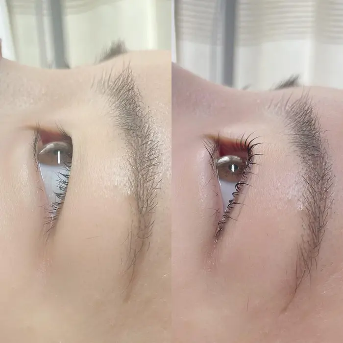 一重瞼でも パーマをあてることでこんなにもぱっちり 一時的に奥二重の線が出来ていますが 自然と戻り Plus N所属 Plus N Nozomiのマツエクデザイン ミニモ