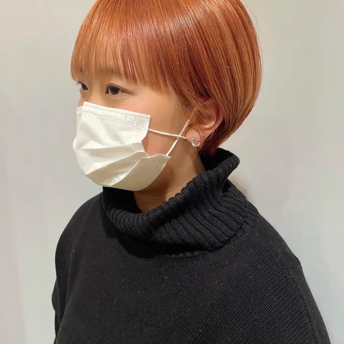 オレンジカラーのマッシュショート ショートカット ショートヘア ショート女子 Jeno所属 吉田 美紀のヘアカタログ ミニモ