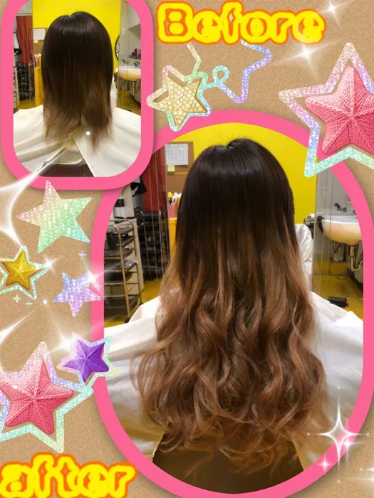 フェミグラロングヘアー 彡彡彡 地毛の毛先のお色に合わせてエクステ取り付け ショート Duo Hair Extentions心斎橋店所属 Duohair 心斎橋店のヘアカタログ ミニモ
