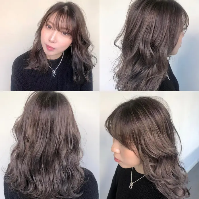 透明感グレージュ ブリーチ履歴のあるベースから作ったグレージュカラー ブリーチ一回でできます G Grow所属 堀 夢哉 札幌 大通美容室のヘア カタログ ミニモ