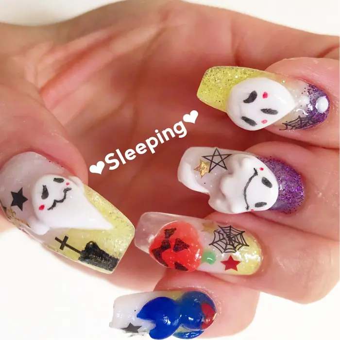 ハロウィン全開ネイル パーティーを心待ちに ハロウィンネイル フットケアサロンすりーぴんぐ所属 しお のエステ リラクカタログ ミニモ
