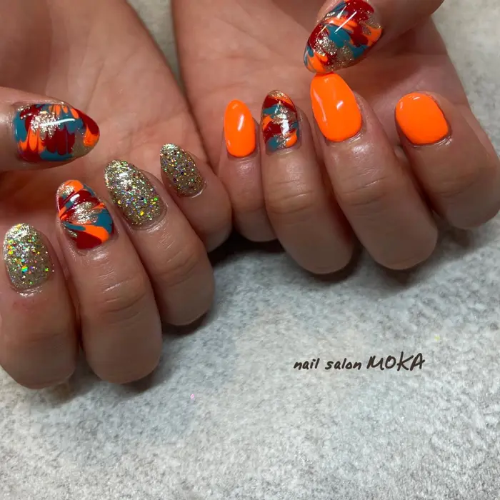 ニュアンスピーコック Moka 滋賀県甲賀市ネイルサロン 自宅ネイルサロン プライベートサロン Moka Nail Salon所属 Nail Salon Mokaのネイルデザイン ミニモ