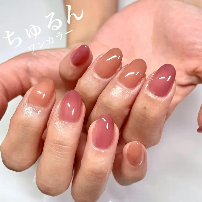 艶々ワンカラーネイル 自宅サロン 美蘭 所属 自宅サロン 美蘭 のネイルデザイン ミニモ