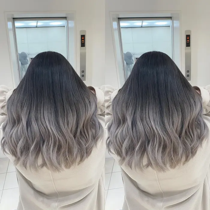 グラデーションカラー ホワイトグレー Go Today所属 指名数no 1 前直也のヘアカタログ ミニモ