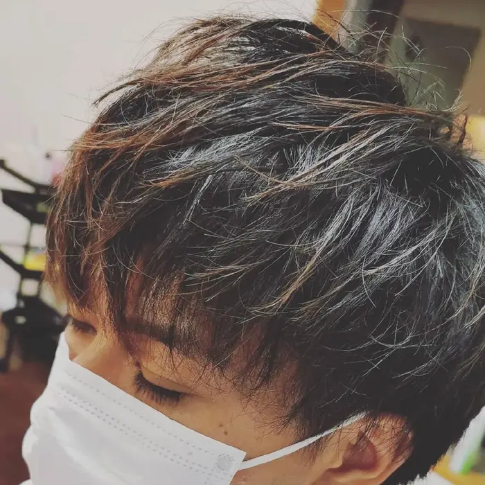 マッシュスタイルで茶色のメッシュぽく仕上げました Smileshair所属 鶴田 柚希のヘアカタログ ミニモ