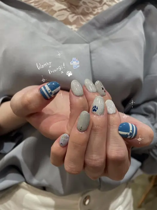 デザイン手描きイラストでお持ち込み 推しネイルさん K O S Beauty Hair Nail Eyelash所属 森 芽生のネイルデザイン ミニモ