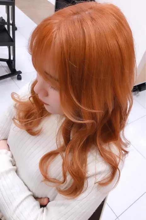 韓国風のハイトーンオレンジです Hair Make Earth 高知店所属 安岡 優輝のヘアカタログ ミニモ