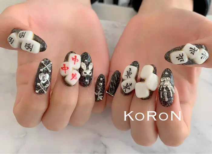 麻雀ネイル3dは別料金 要予約です 鎌倉 ネイルサロン Koron所属 鎌倉 Koronのネイルデザイン ミニモ
