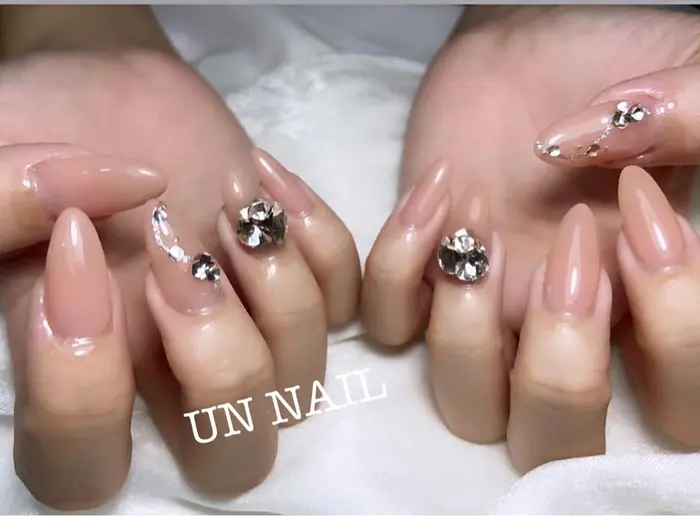 ジェルネイル 大阪ネイル ネイルデザイン ベージュネイル 長堀橋ネイルサロン 中国ネイル 韓国 Unnail所属 Un Nailのネイルデザイン ミニモ