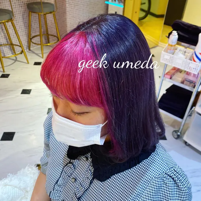 ミストバンク 미스트뱅 Pink Purple 前髪 1回ブリーチ 全頭ブリー Geek The Starry Heavens ジーク 所属 韓国ヘアサロン 아키のヘアカタログ ミニモ