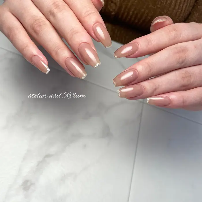 ちゅるちゅるネイル ちゅるんネイル フレンチネイル Atelier Nail Re Lum所属 Atelier Nail Relumのネイル デザイン ミニモ