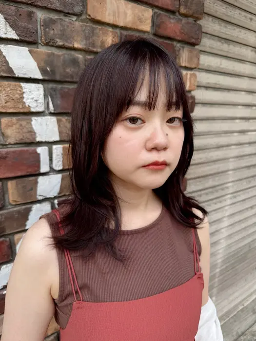 くびれヘアと6レベルのラベンダーアッシュです