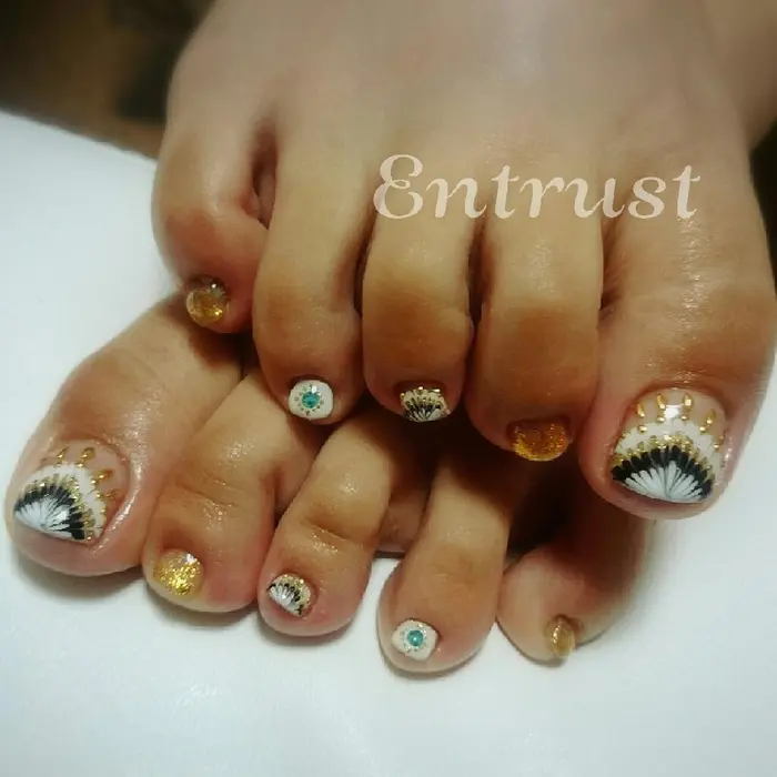 フットネイル スペシャルコース Entrust所属 Entrust Staffのネイルデザイン ミニモ