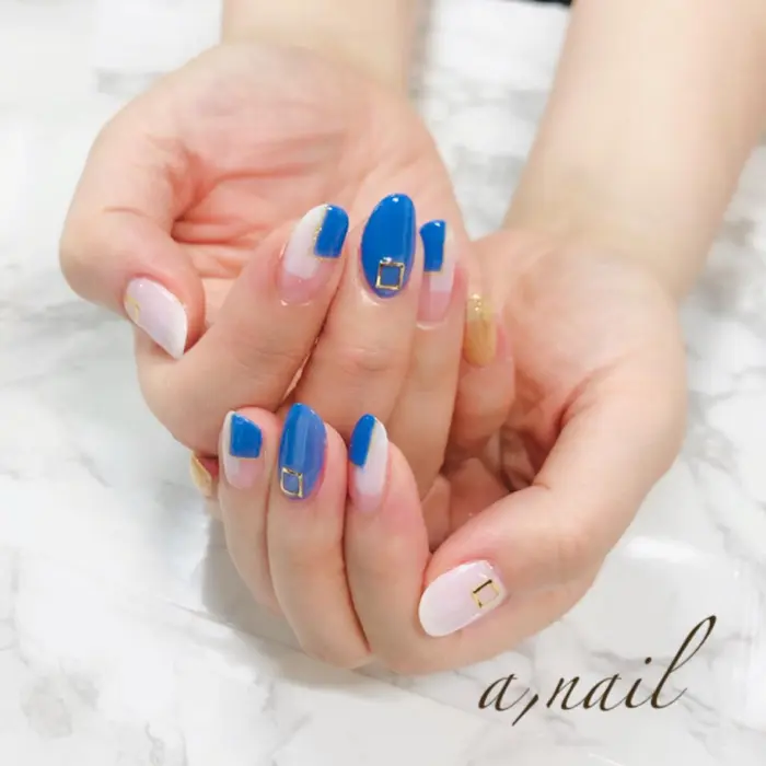 お客様ネイルカラー パーツ デザイン配置変更可能です 足立区 足立区ネイルサロン 北千住 エーネイル A Nail所属 永山 智子のネイル デザイン ミニモ