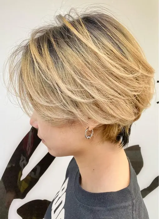 ブリーチ２回ベースにシャドウルーツハイトーングラデーションをオンしました カットはスライドカッ Soin De Brace高の原所属 ショート ボブ リピ No 1 瀧本康平のヘアカタログ ミニモ