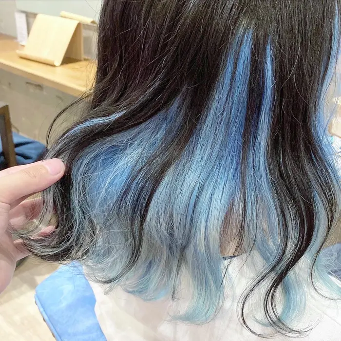 水色インナーカラー Hair Sundy ヘアー サンディ 所属 Teru ﾔﾏｶﾜ ﾃﾙｵ のヘアカタログ ミニモ