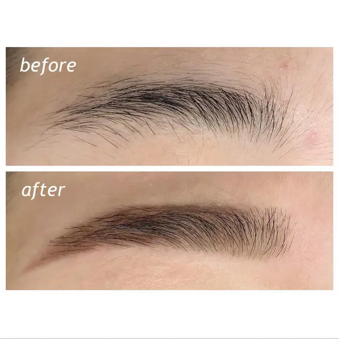 デザイン ストレートアーチ眉 眉山に角をつけないことで優しい印象に 自然で女性らしい眉になり ダイヤモンドアイズ 浦和店所属 新谷 歩香のマツエクデザイン ミニモ